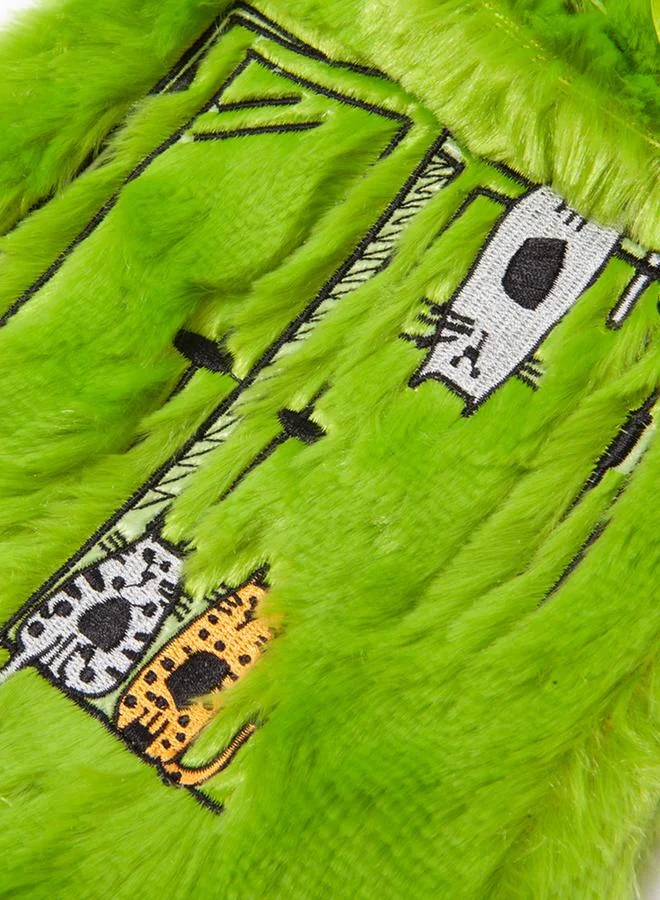 Biggdesign Cat In Glass Hot Water Plush Bag, Green
