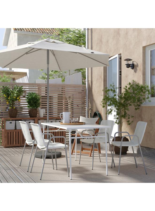 Zaboon Chair With Armrests, Outdoor, White - Image 3