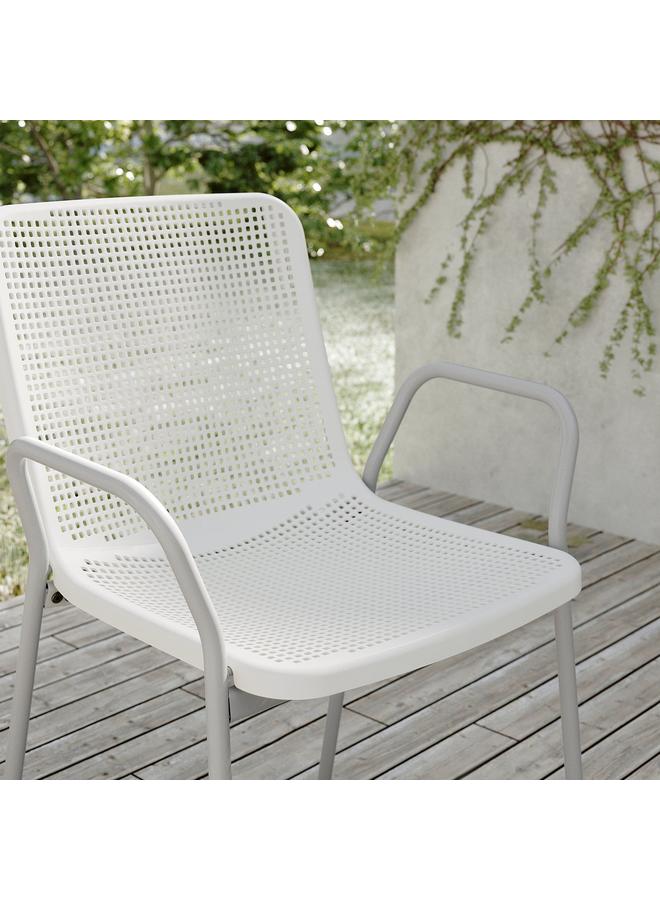Zaboon Chair With Armrests, Outdoor, White - Image 5