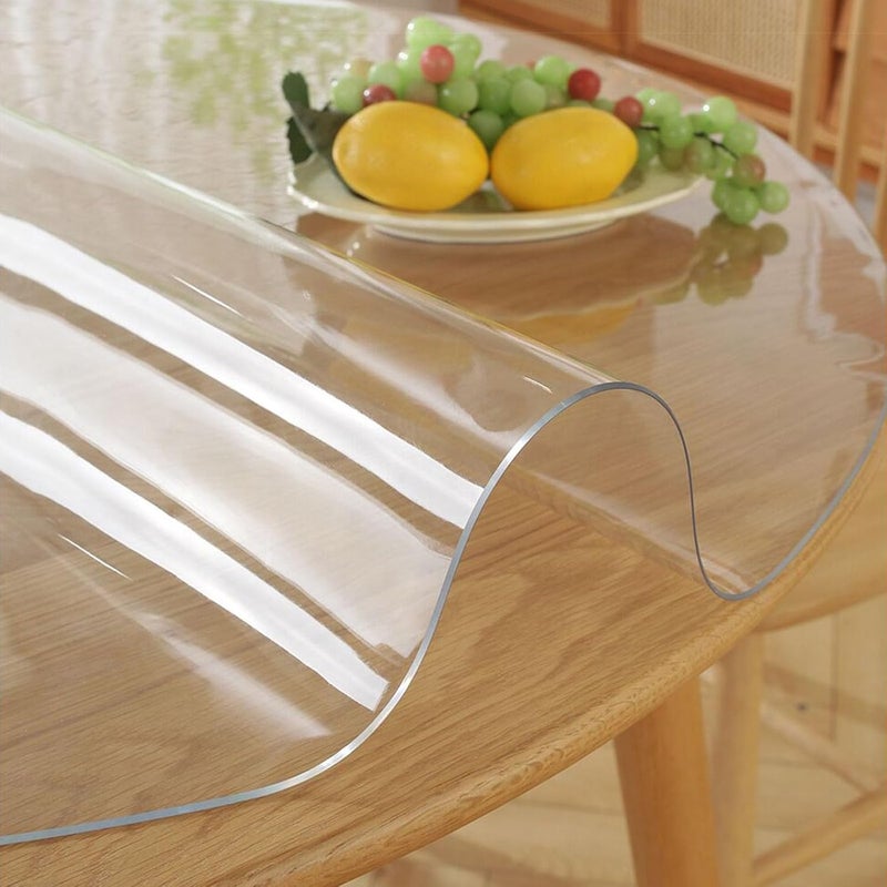 Easy Easy Life 36 Inch 3ft Round Clear Table Protector Tablecloth Cover Desk Top Pad Mat for Glass Furniture Coffee Marble End Bed Sofa Side Bistro Bar Night Stand Dinner Dining Room Table Thick Plastic PVC Vinyl - Image 1