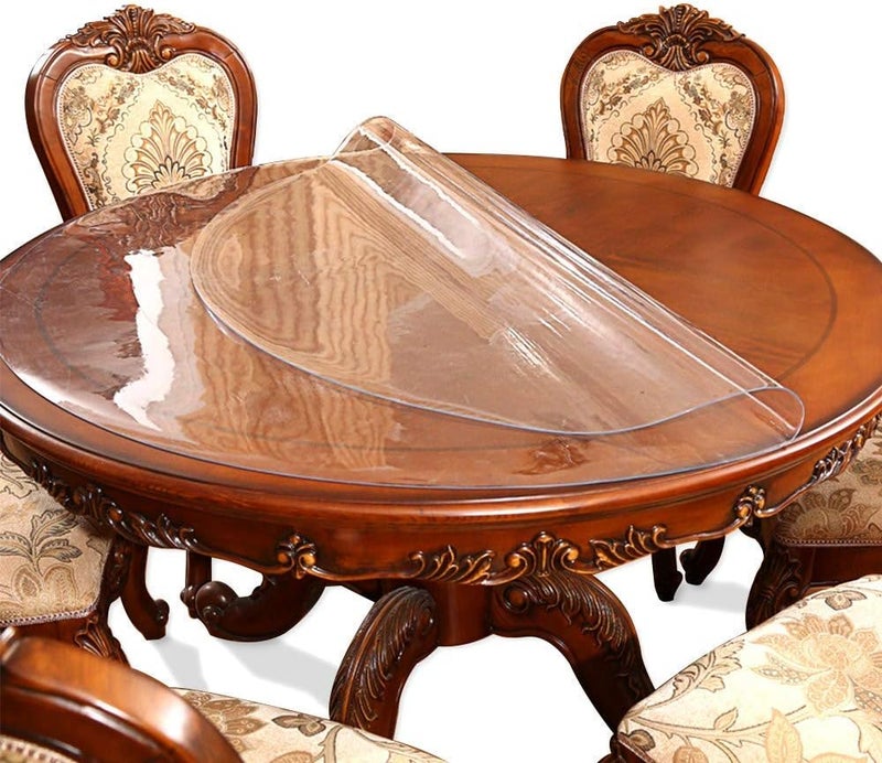 Easy Easy Life 36 Inch 3ft Round Clear Table Protector Tablecloth Cover Desk Top Pad Mat for Glass Furniture Coffee Marble End Bed Sofa Side Bistro Bar Night Stand Dinner Dining Room Table Thick Plastic PVC Vinyl - Image 3