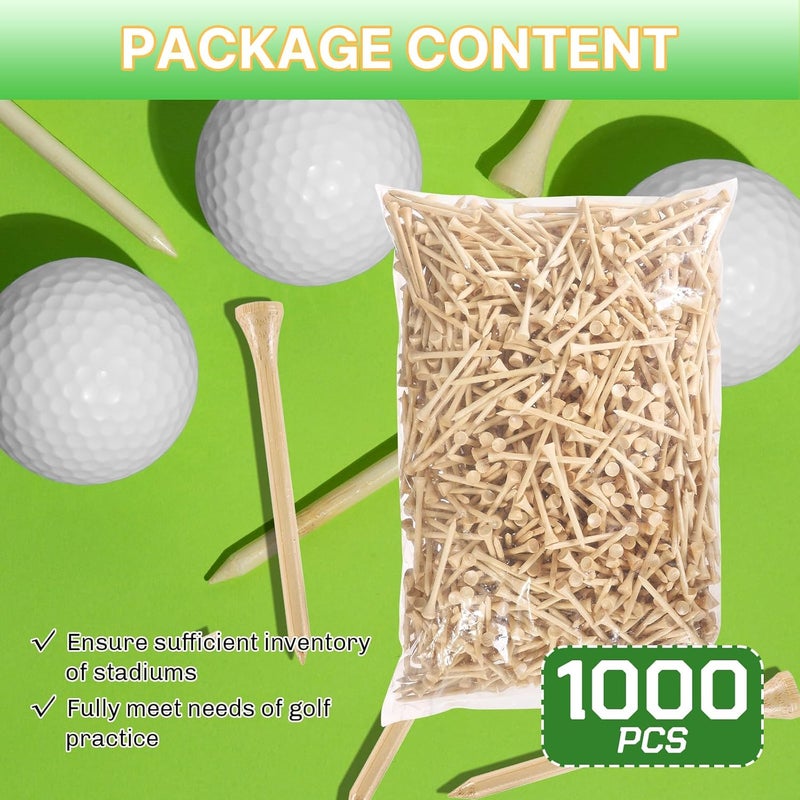 weyleity Bamboo Golf Tees 1000/500/250 PCS 2-3/4 & 3-1/4 inch Length | Bamboo Golf Tees, 7X Stronger Than Wood Golf Tees, Reduce Friction & Side Spin - Image 5