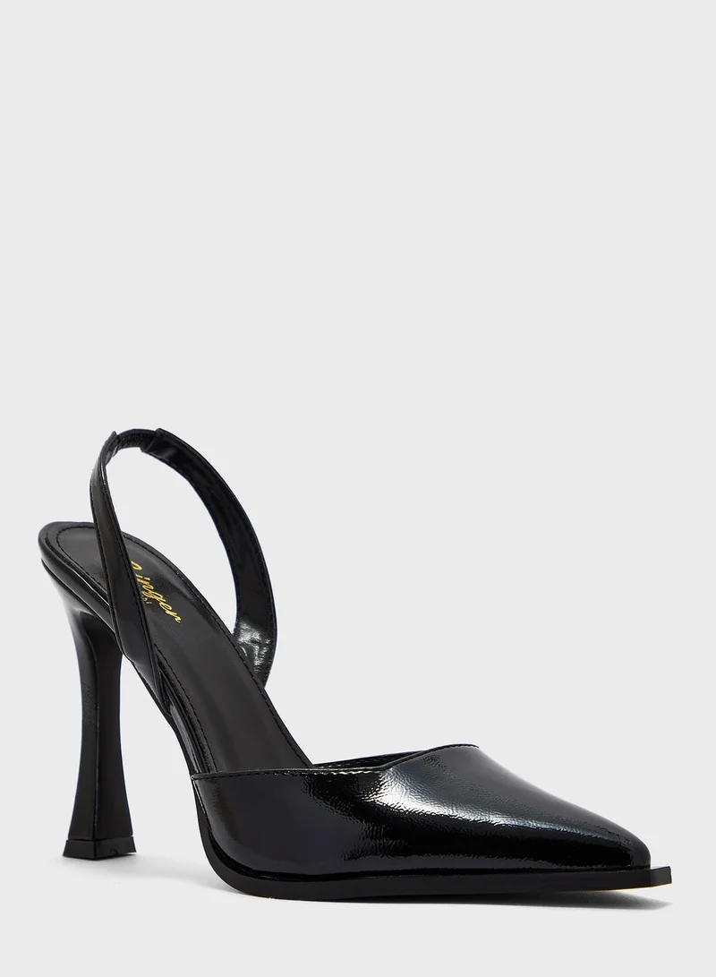 Ginger Patent Back Strap Pump