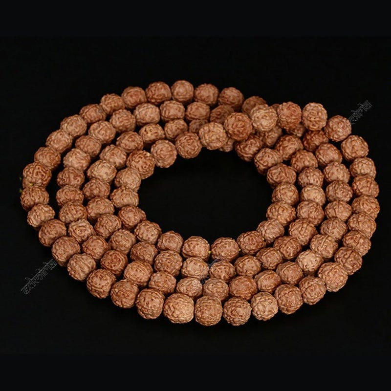 EDMIRIA Rudraksha 5 Mukhi Natural Five Mukhi Rudraksha Panchmukhi Brown Round Beads Meditation Yoga Wrist Mala Stretchable Band Style Bracelet for Men and Women (108 Beads 11mm Bracelet) - Image 4