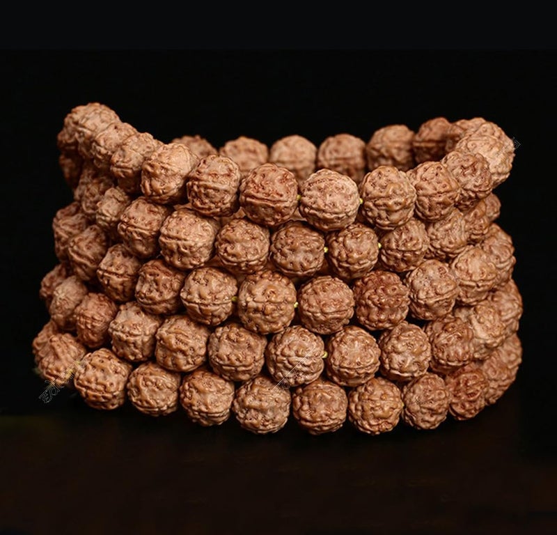 EDMIRIA Rudraksha 5 Mukhi Natural Five Mukhi Rudraksha Panchmukhi Brown Round Beads Meditation Yoga Wrist Mala Stretchable Band Style Bracelet for Men and Women (108 Beads 11mm Bracelet) - Image 3