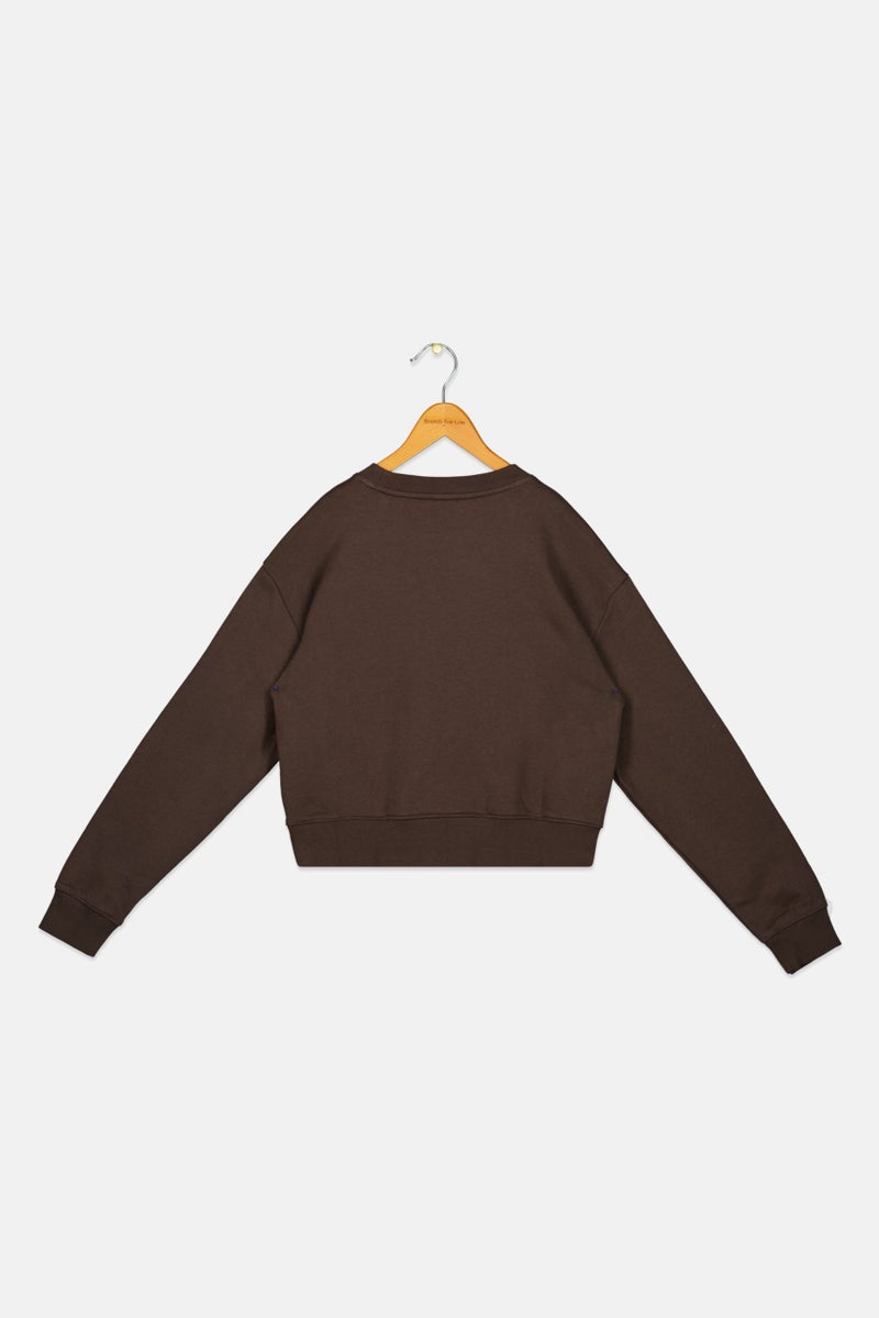 GAP Kids Boy Crew Neck Long Sleeve Graphic Print Sweatshirt, Dark Brown - Image 2