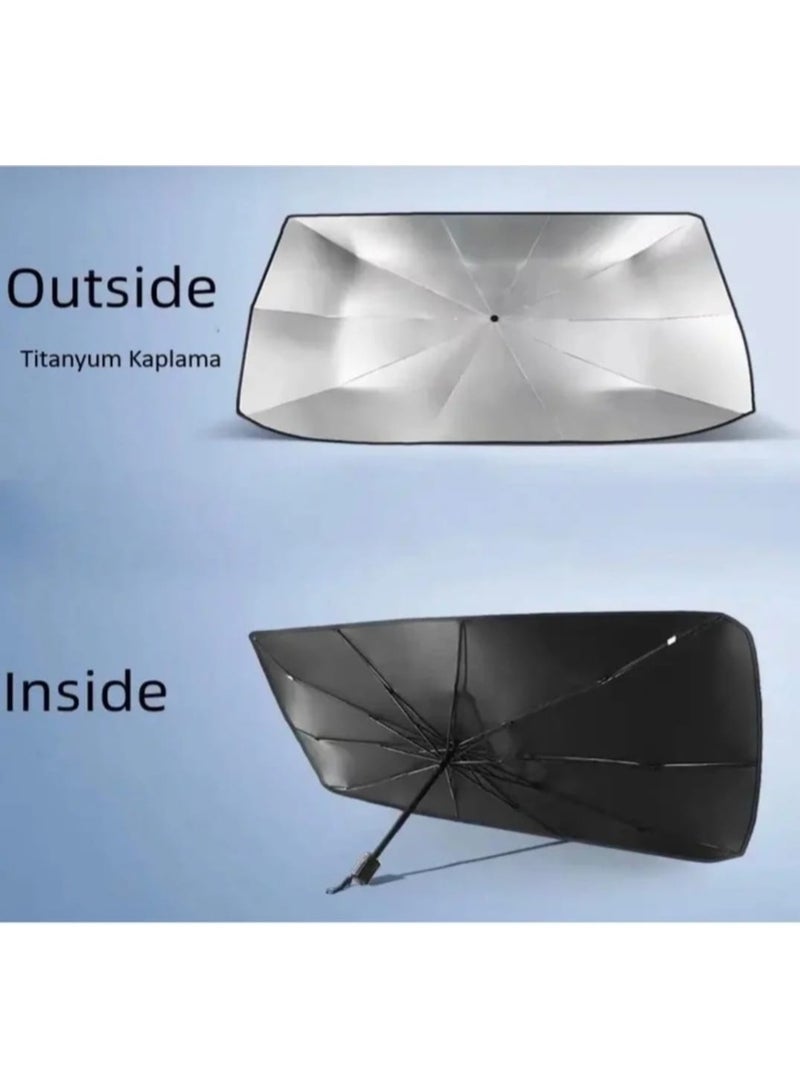 Car Windshield Sun Shade Umbrella – Foldable UV Protection Front Window Sunshade with Storage Pouch, Easy Open/Close Design for SUVs, Trucks & Most Vehicles - Image 5