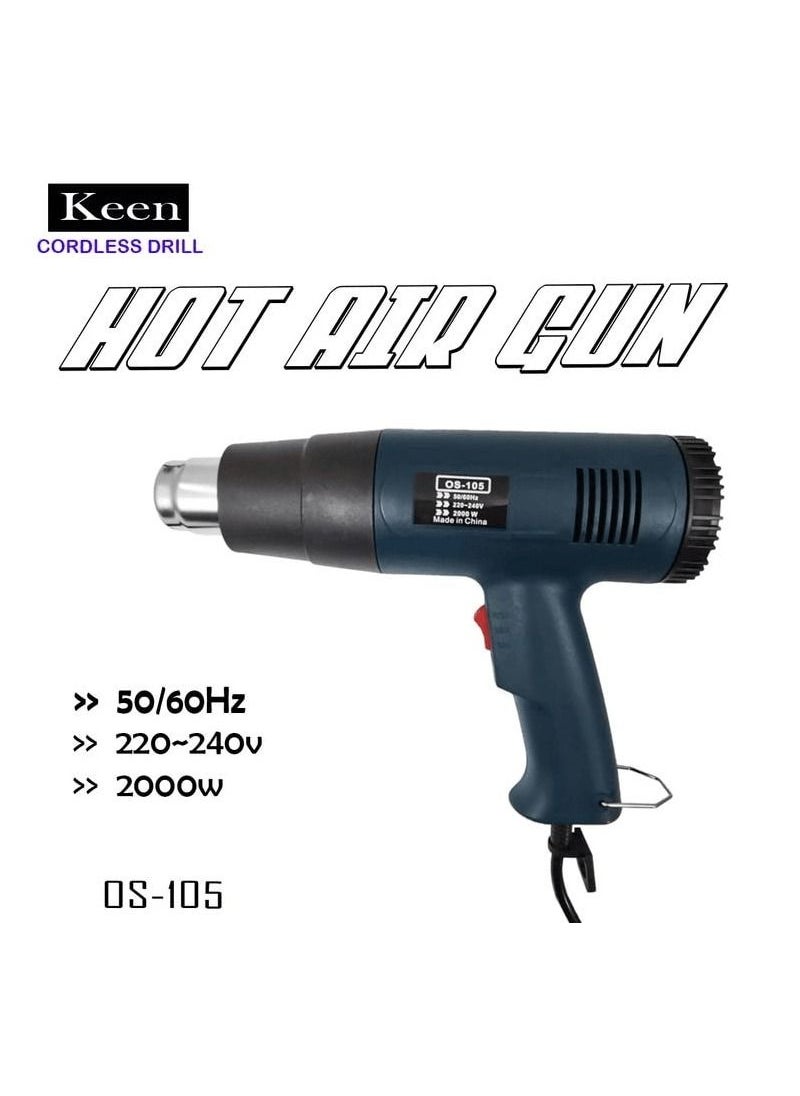 Keen Hot Air Gun 2000W Dual Temperature Hot Air Gun, Air Heating Gun 220-240V,50 60Hz KEEN OS-105  - Image 1