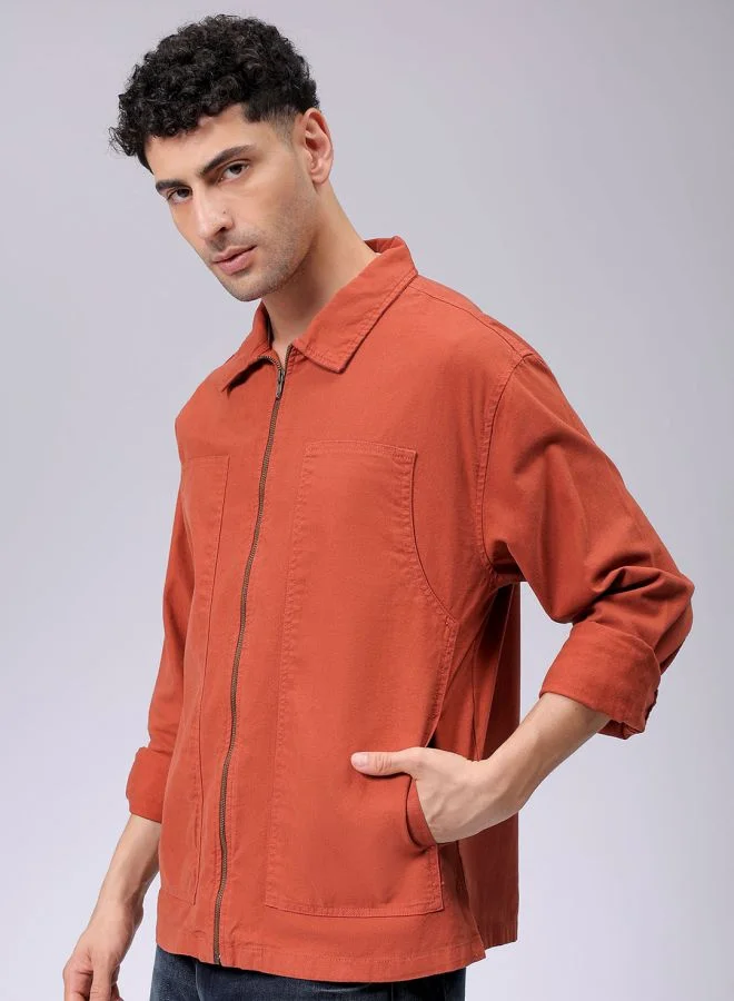 The Indian Garage Co Men Relaxed Solid Carpenter Trucker Jacket