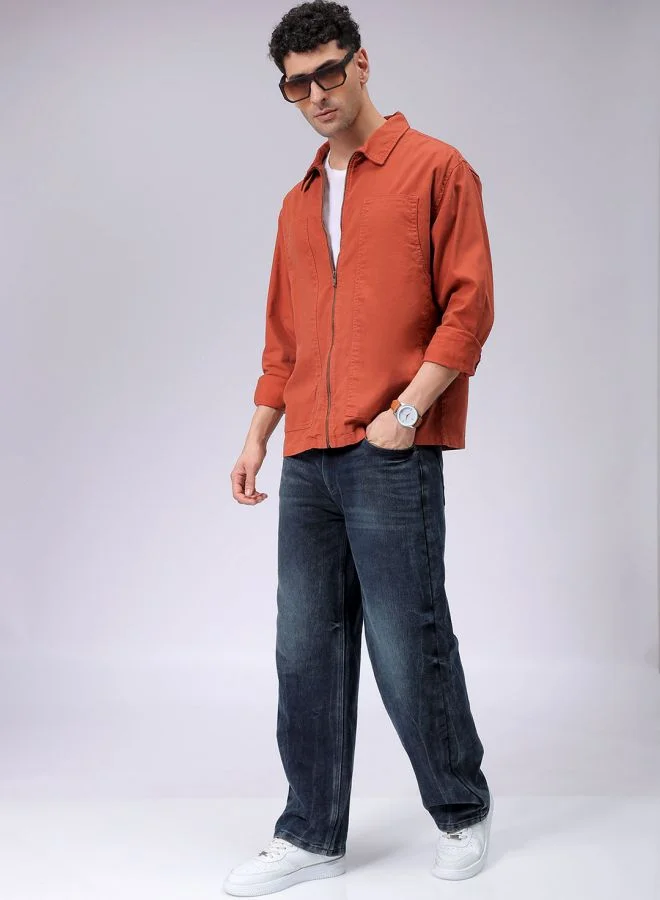 The Indian Garage Co Men Relaxed Solid Carpenter Trucker Jacket
