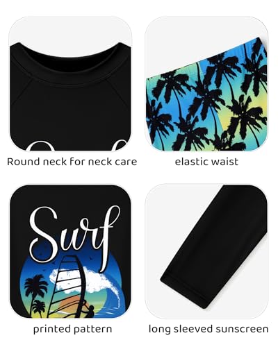 Ghteas Boys Swimsuit Rash Guard Boys' Swimwear Surfing Swimming Suits Bathing Suit for Toddler Boy Swim Trunk Kids Bathing Suits Sun Protection Boys Bathing Suit Size 6 - Image 4