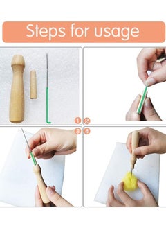 Excefore Needle Felting Kit, Wool Roving, Complete Starter Kit with Basic Felt Tools and Supplies Fibre Spinning Craft Wet Material for Beginners  - Image 5