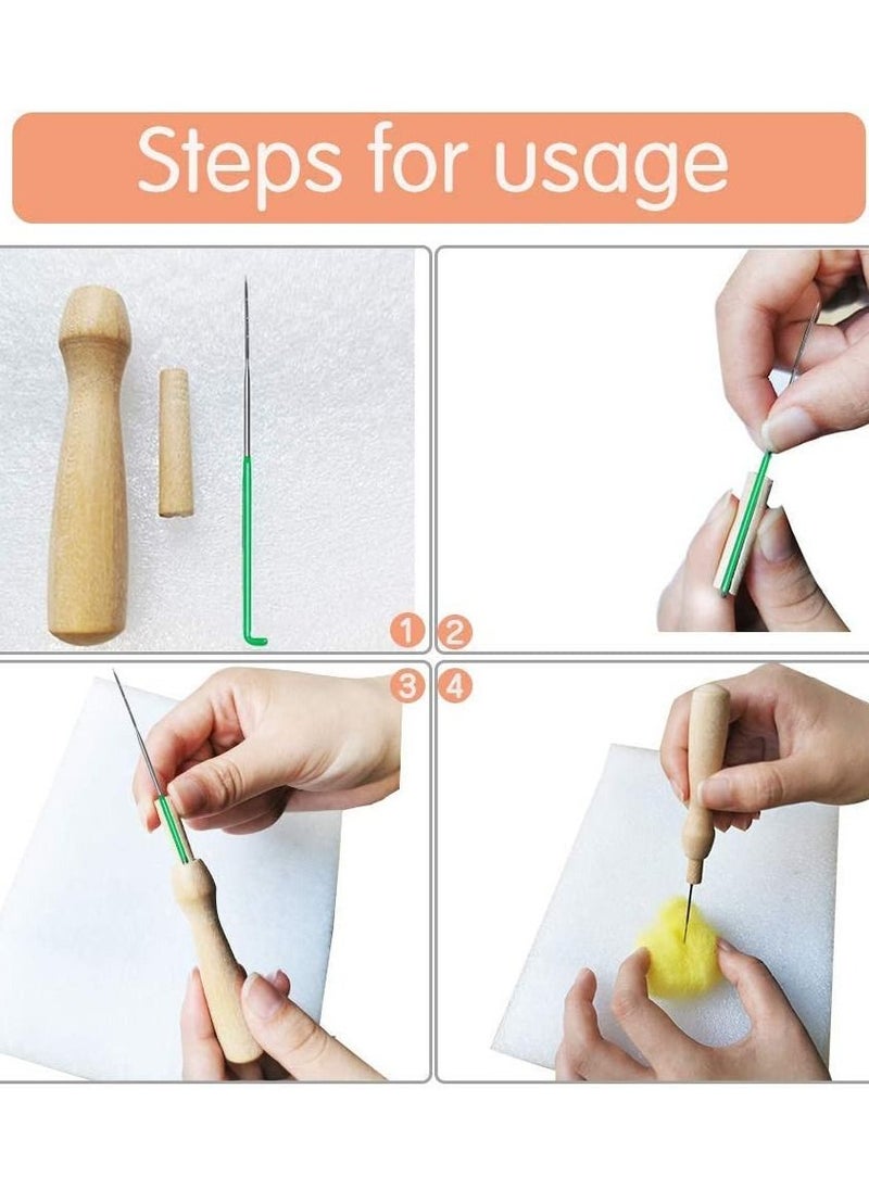 Excefore - Needle Felting Kit, Wool Roving, Complete Starter Kit with Basic Felt Tools and Supplies Fibre Spinning Craft Wet Material for Beginners - Image 1