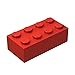 YUJHITP 100 Piece Red Bricks 2x4 Building Bricks Compatible with Lego Red 2x4 Bricks - Image 2