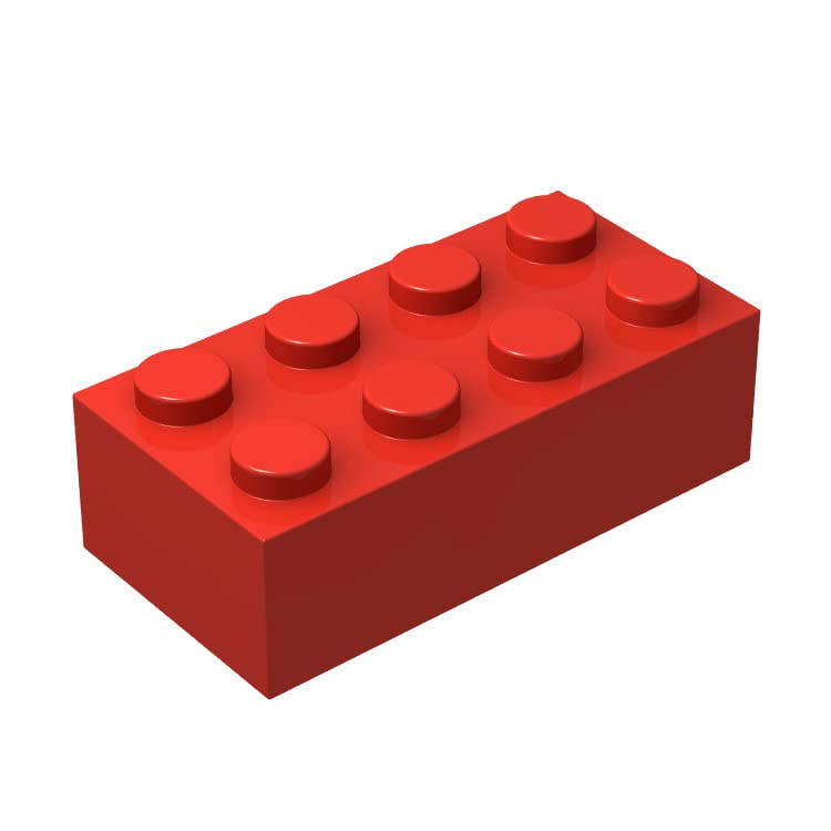 YUJHITP 100 Piece Red Bricks 2x4 Building Bricks Compatible with Lego Red 2x4 Bricks - Image 1