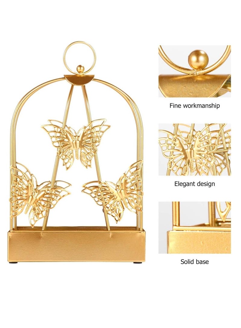 Excefore Decorative Tray Metal Tray Coil Holder Birdcage Retro Portable Incense Burner Incense Burner Holder Coil Holder for Home and Camping Golden Candlestick Holders Candlestick Holders  - Image 5