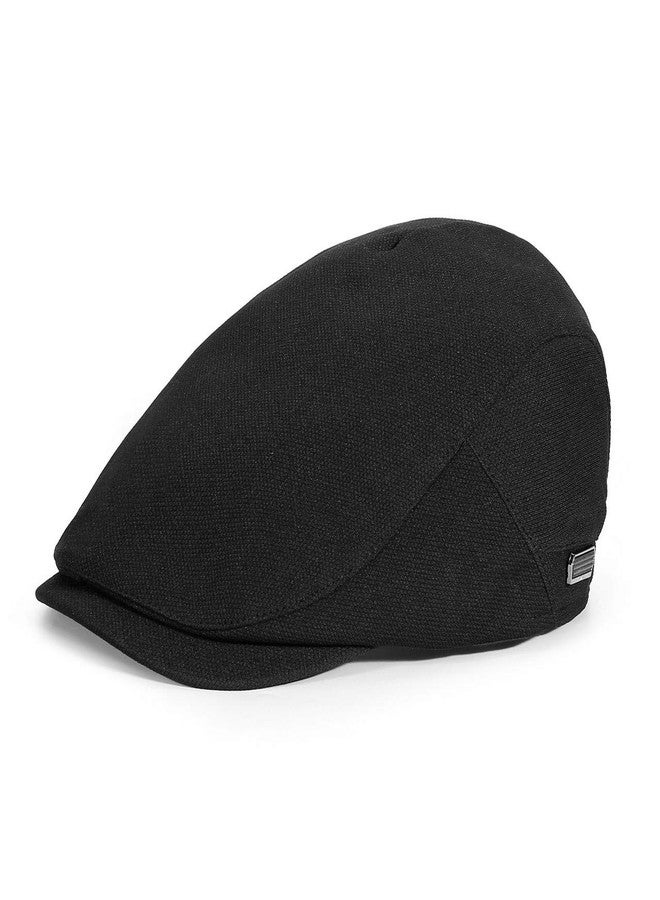 FALETO Men's Flat Ivy Gatsby Newsboy Hat Winter Spring Autumn Driving Cabbie Hunting Cap Black - Image 1