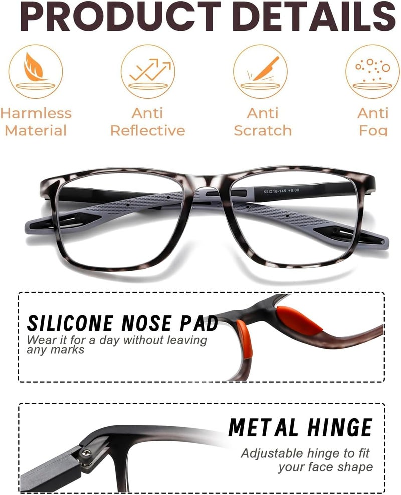 Hubeye TR90 Sports Reading Glasses for Men and Women Good Square Comfortable Flexible Anti-Blue Computer Glasses High Quality Comfortable Reading Aid - Image 5