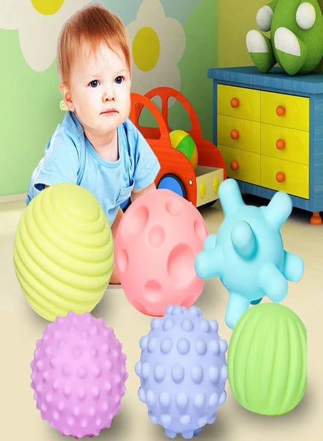 Sawkirp darshraj Sensory Ball Set for Babies, 6 Pieces, Multi-Textured Soft Balls, Multi-Color - Image 2
