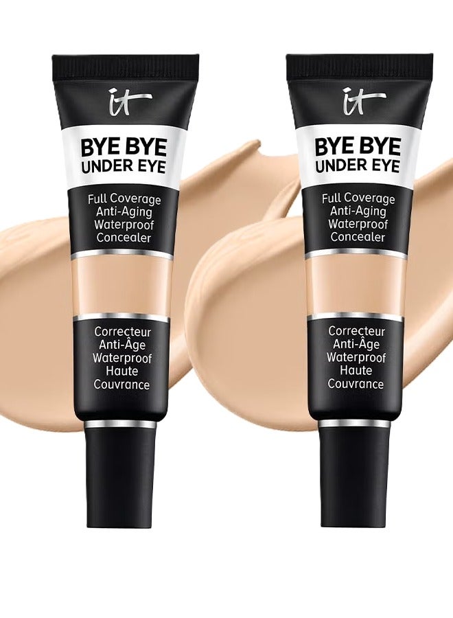 IT COSMETICS 2-PACK Bye Bye Under Eye, Full Coverage Anti-Aging Waterproof Concealer, Highly Pigmented And Water-Resistant With Long-Wearing Finish, Waterproof Full Coverage Concealer For Dark Circles, Fine Lines, Redness & Discoloration, Medium20.0 (12ml) - Image 1