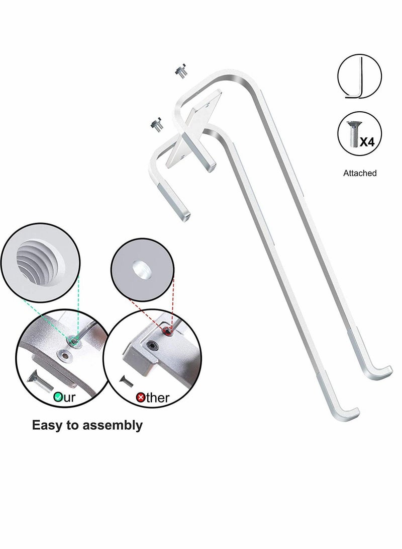 Y&D Computer Stand, Laptop Stand for Desk, Ventilated Ergonomic Aluminum Notebook Compatible with MacBook Air, Suitable 10-17 Inch Laptop, Work from Home (Silver)  - Image 2