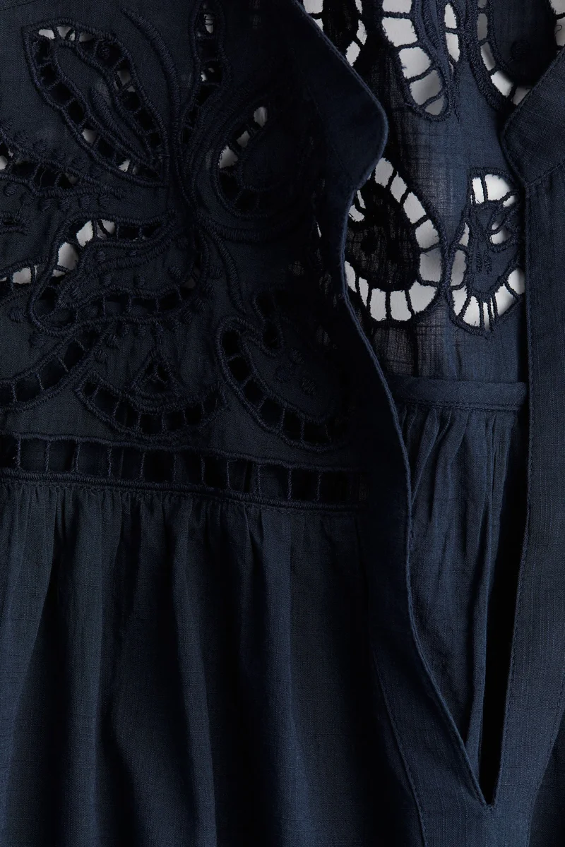 H&M Ruffled Eyelet Mini Dress