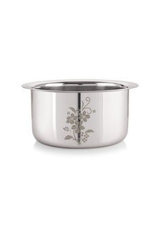 Neelam Stainless Steel 10 (22g) Laser Etching Flat Bottom Tope, 1100 ml, Silver