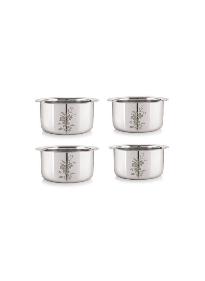 Neelam - Neelam Stainless Steel 10 (22g) Laser Etching Flat Bottom Tope, 1100 ml, Silver - Image 1