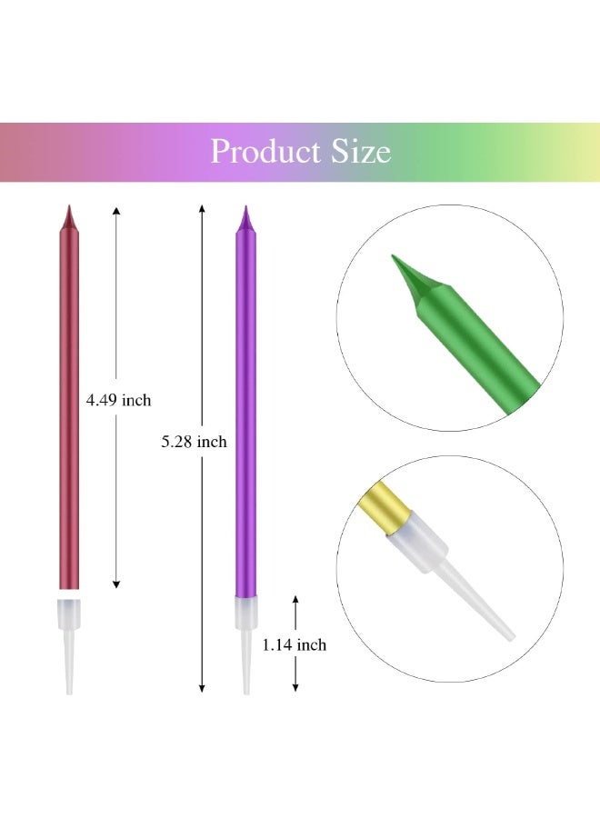 24 Pcs Birthday Candles - Colorful Long Thin Birthday Cake Candles, Tall Elegant Premium Party Candles for Birthday Parties, Wedding Decorations, Anniversary & Cake Decorating Supplies (Multi-Colored) - Image 2
