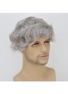 ZigZag Hair ZigZag Hair Grey Toupee for Men 79inch Mens Toupee Human Hair 5 Mixed 80 Grey Hair Thin Skin Mens Hair pieces Hair Replacement System Monofilament Net with PU around Base 7x9inch 5 Mix 80 Grey 