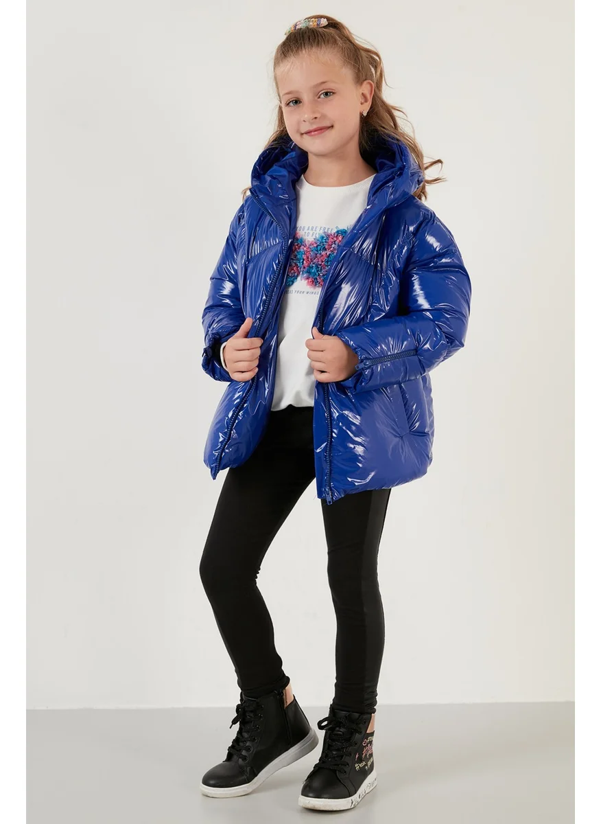 Lela Shiny Zippered Pocket Hooded Puffer Coat Girls' Coat 6380005