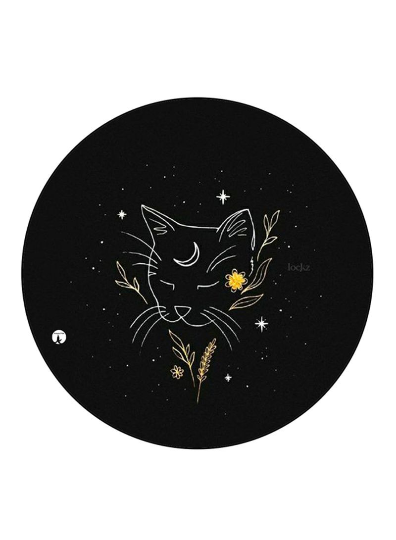 RKN Cat Printed Mouse Pad Round  Multicolour