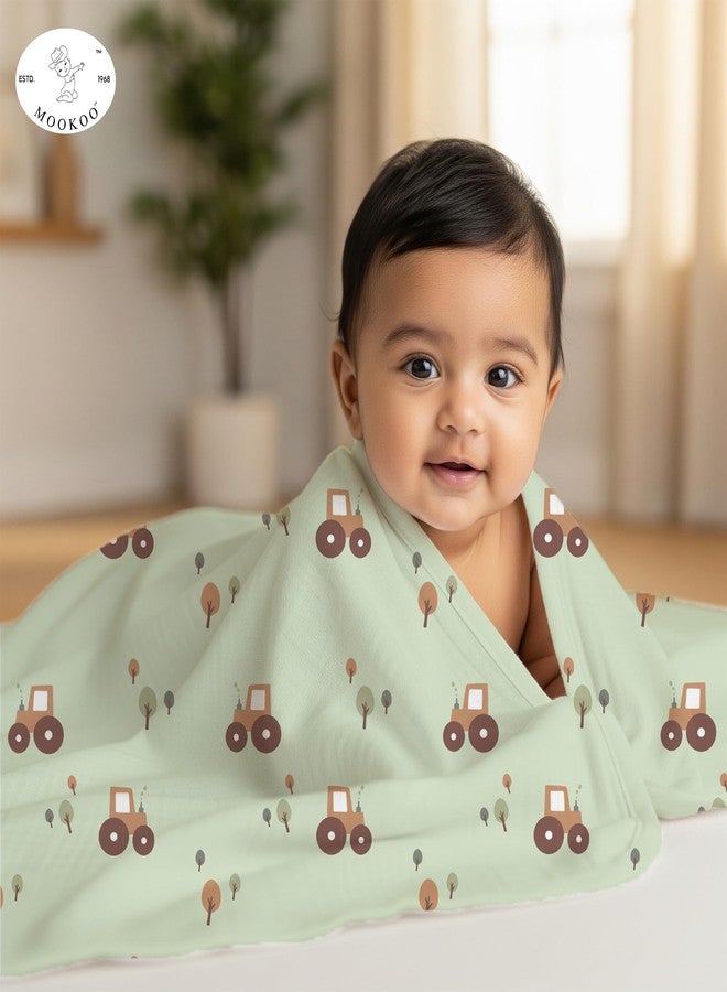 Mookoo Muslin Bath Towels for Baby | Ultra Soft Cotton Baby Towel | Quick Dry Muslin Wrap | Pack of 3 | Tractor+Train+Butterfly - Image 3