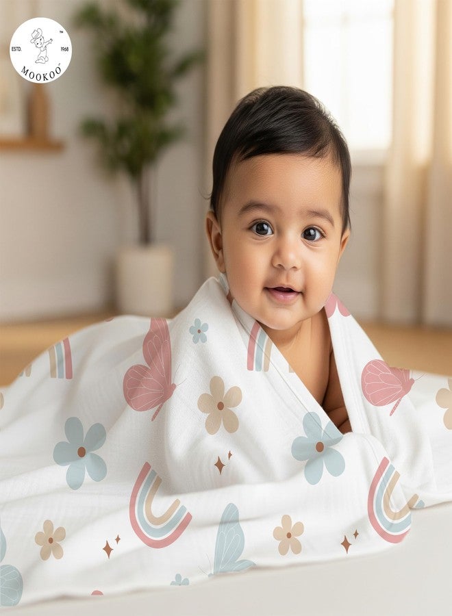 Mookoo Muslin Bath Towels for Baby | Ultra Soft Cotton Baby Towel | Quick Dry Muslin Wrap | Pack of 3 | Tractor+Train+Butterfly - Image 2