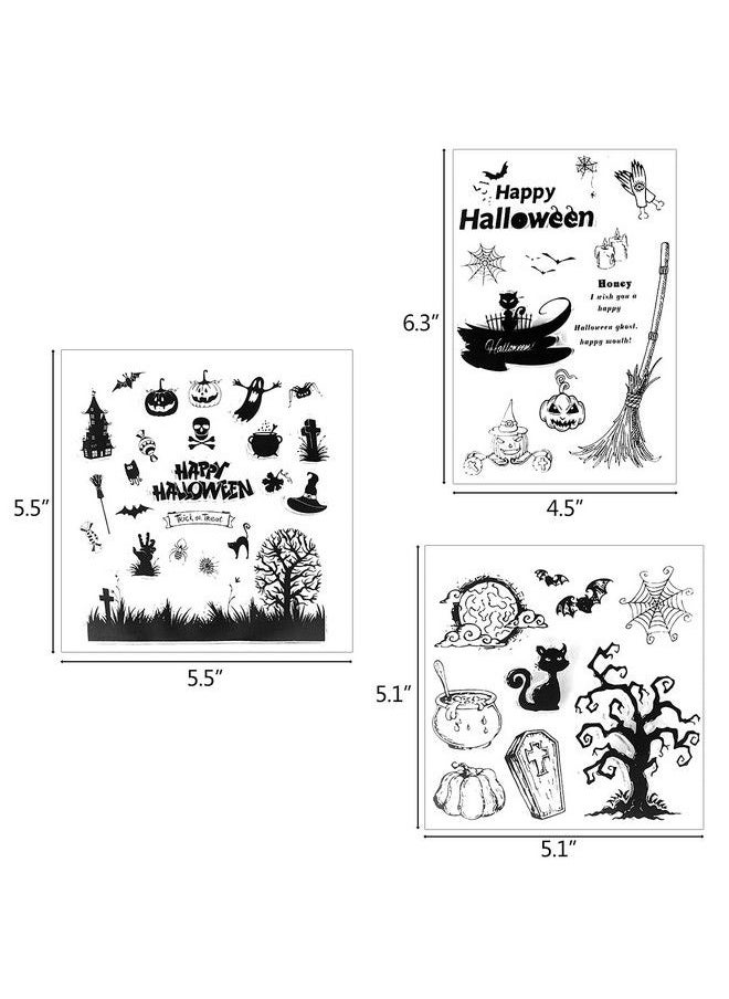 5 Sheets Halloween Clear Stamp Silicone Stamp Cards With Halloween Creatures Bat Spider Web Ghost Pattern For Halloween Holiday Card Making And Diy Scrapbooking Journaling - pzsku/ZFE7E41A462061D1F96B6Z/45/_/1693549143/44cc76b7-201a-4780-9154-6770e702001e