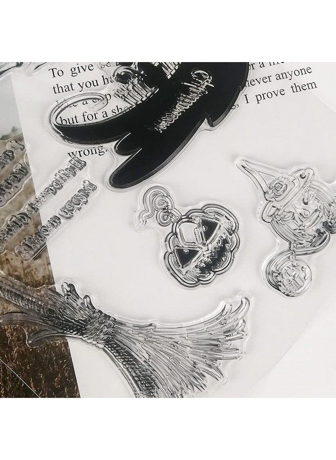 5 Sheets Halloween Clear Stamp Silicone Stamp Cards With Halloween Creatures Bat Spider Web Ghost Pattern For Halloween Holiday Card Making And Diy Scrapbooking Journaling
