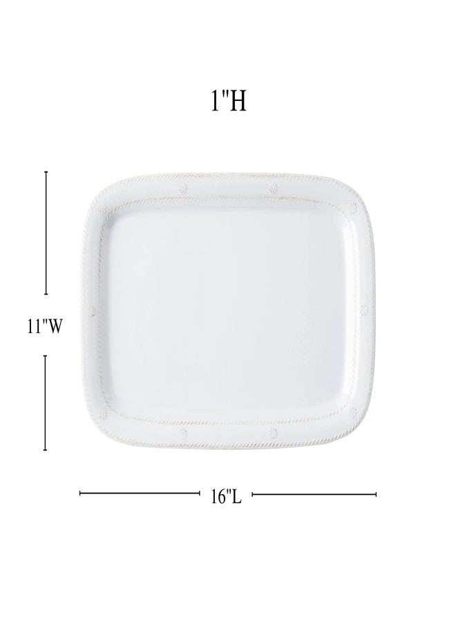 Juliska Berry & Thread Melamine Tray 16 in. - Whitewash Serving Tray - Unbreakable Decorative Embossed Tray - Image 2