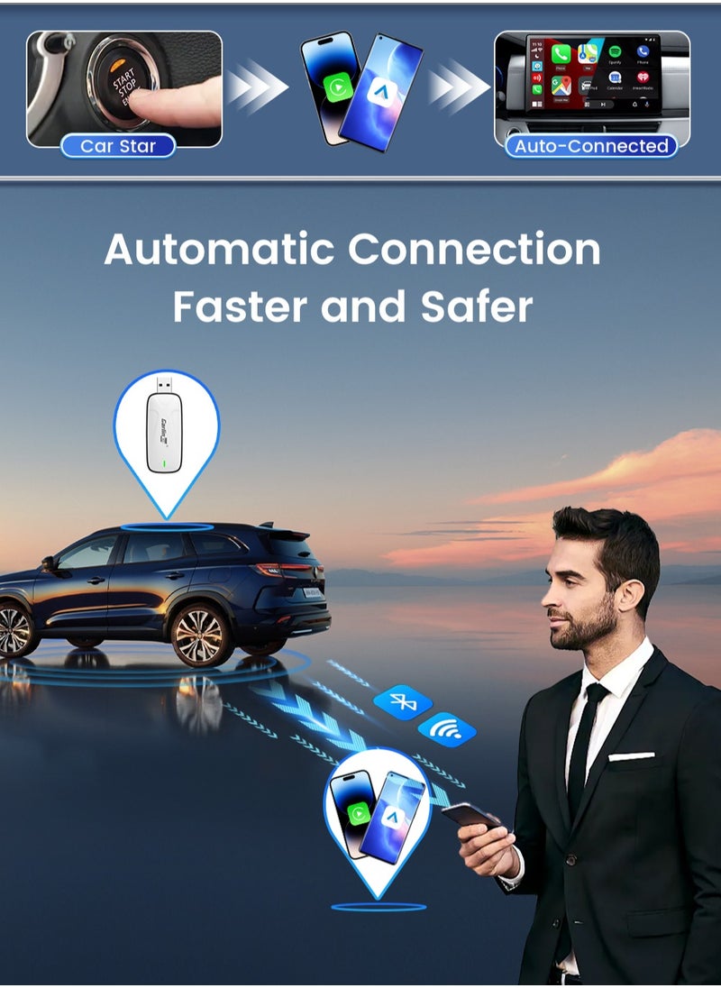 Carlinkit - X2CA Baidu Carlife to Wireless CarPlay/Android Auto Adapter 2 in 1 Streaming Box Plug and Play Auto-connect 2.4G+5GHz - Image 1