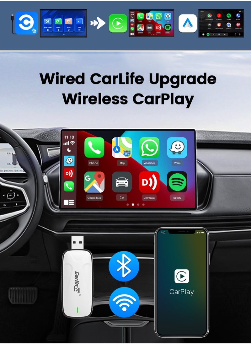Carlinkit - X2CA Baidu Carlife to Wireless CarPlay/Android Auto Adapter 2 in 1 Streaming Box Plug and Play Auto-connect 2.4G+5GHz - Image 1