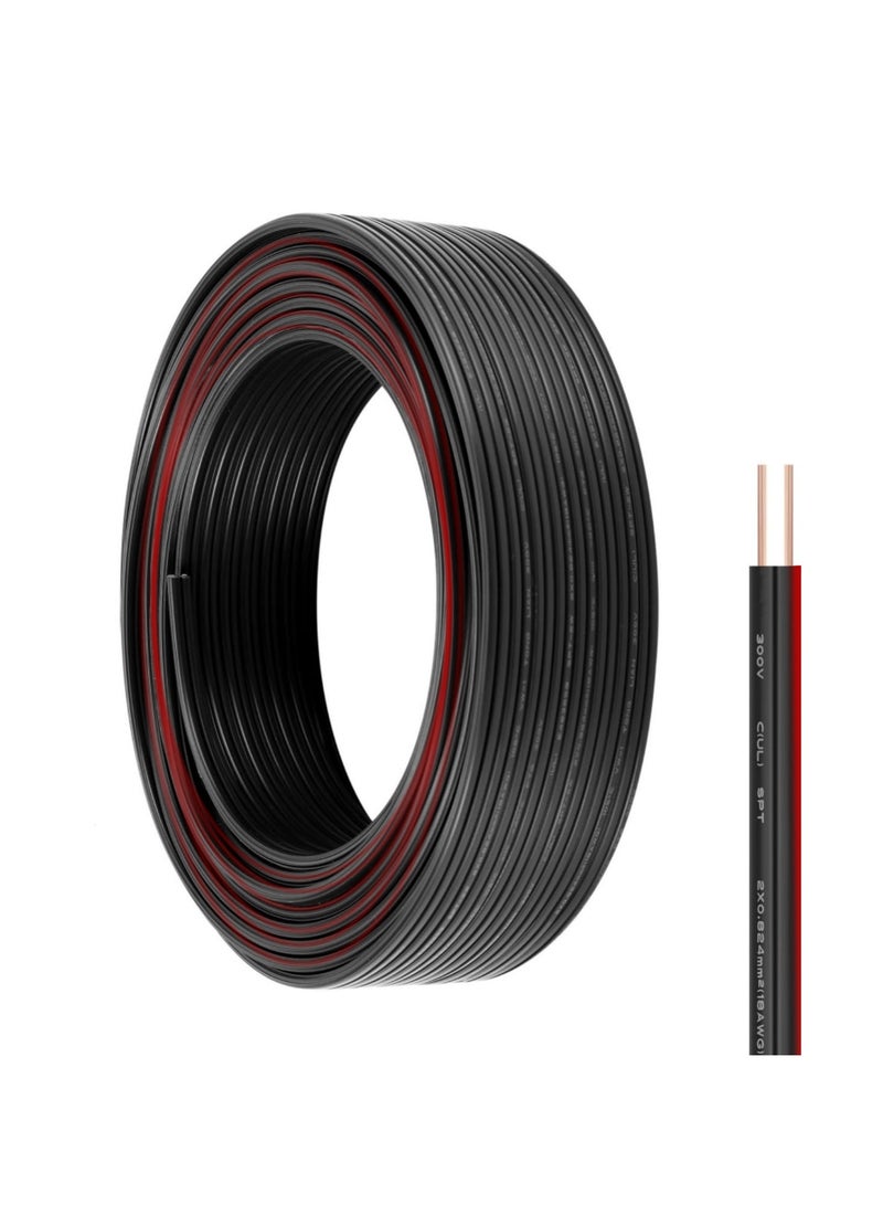 Duravel Duravel Electrical Cable Wire, 2-Core Copper, Black PVC Insulated Twin Flexible Copper Cable for Extension Power Wire Home Small Electrical Wiring (BLACK-0.75MM, 50 METER)  - Image 1