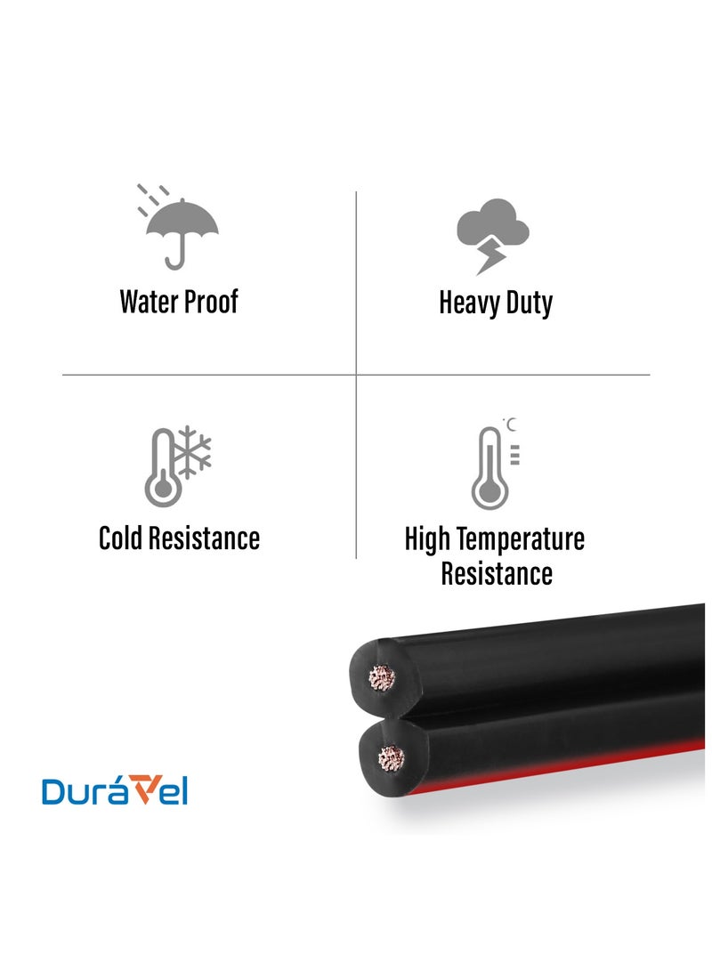 Duravel Duravel Electrical Cable Wire, 2-Core Copper, Black PVC Insulated Twin Flexible Copper Cable for Extension Power Wire Home Small Electrical Wiring (BLACK-0.75MM, 50 METER)  - Image 4