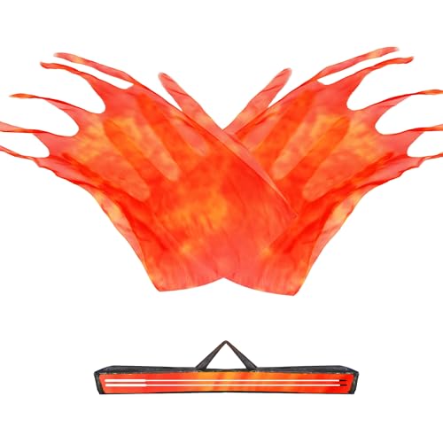 Baisdan 55'' Double Layered Worship Flags for Dance Church, Praise Dance Flags for Worship, Praise Flag with Flexible Rod and Storage Bag, Set of 2, Orange-Red - Image 1