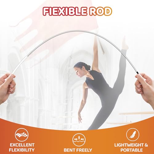 Baisdan 55'' Double Layered Worship Flags for Dance Church, Praise Dance Flags for Worship, Praise Flag with Flexible Rod and Storage Bag, Set of 2, Orange-Red - Image 3