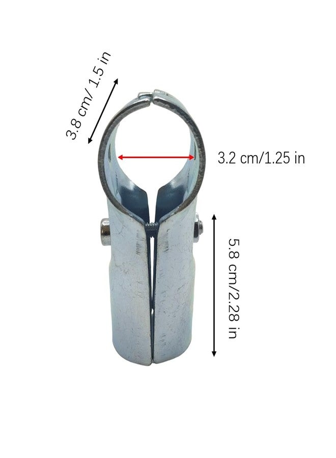 FLEXKEA 2 Pcs T Clamps Pipe Connector Metal Fittings,Structural Pipe Connector Joint,Fit OD 1-1/4 inch (32 mm) Carbon Steel End Rail Tee Clamps,Chain Link Fence,Bolts and Nuts Included - Image 2