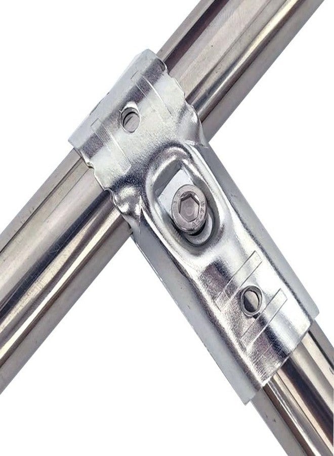FLEXKEA 2 Pcs T Clamps Pipe Connector Metal Fittings,Structural Pipe Connector Joint,Fit OD 1-1/4 inch (32 mm) Carbon Steel End Rail Tee Clamps,Chain Link Fence,Bolts and Nuts Included - Image 3
