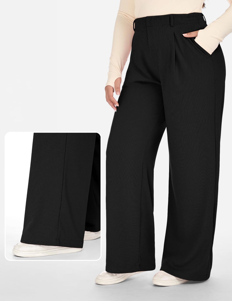 Heathyoga 1X-5X Plus Size Stretchy Work Pants Women Pull on Womens Dress Pants Business Casual Outfits Slacks for Women Black - Image 5