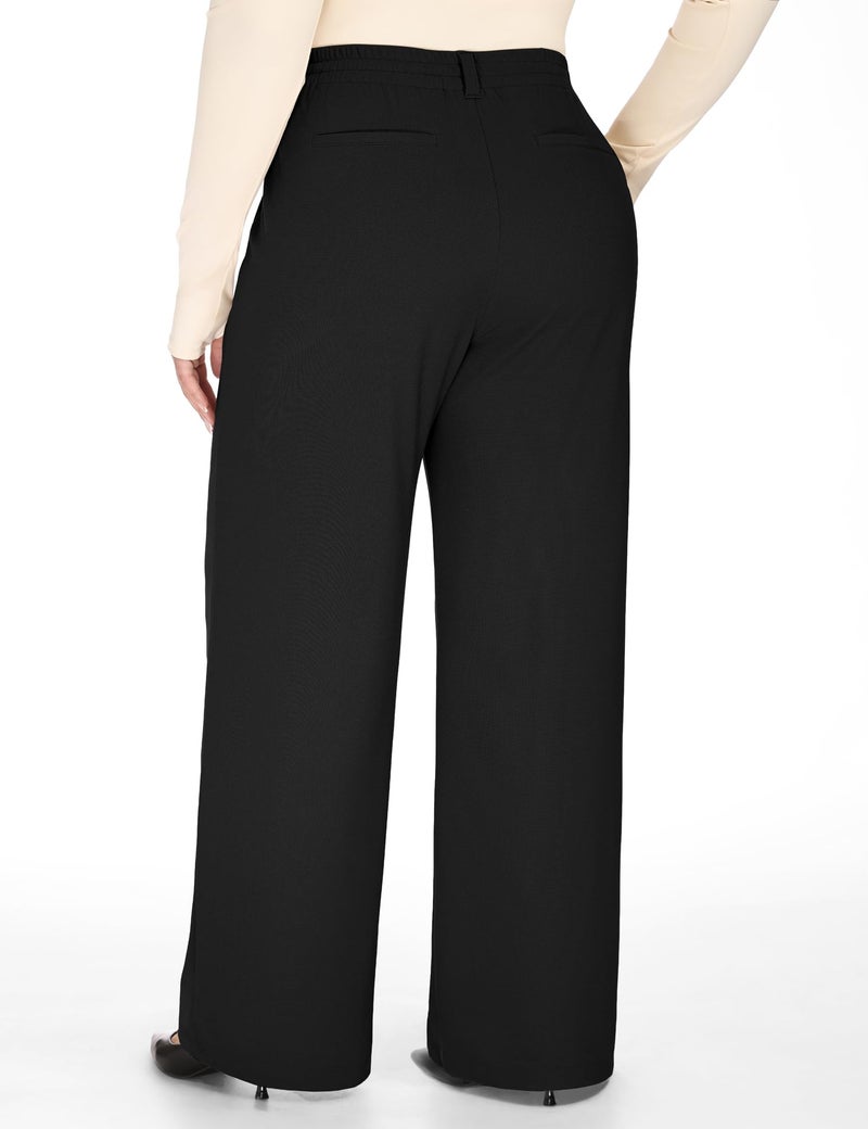 Heathyoga 1X-5X Plus Size Stretchy Work Pants Women Pull on Womens Dress Pants Business Casual Outfits Slacks for Women Black - Image 2