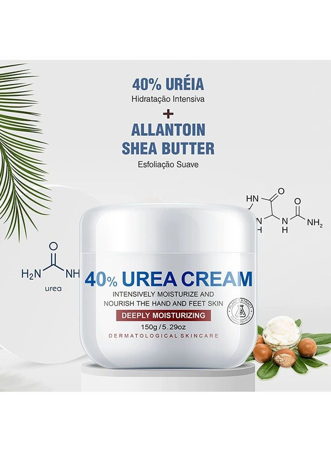 YURHERSU 40٪ كريم اليوريا للكعب الجاف المتشقق أفضل مزيل مسمار للقدمين واليدين يرطب طبيعي يغذي وينعم البشرة الميتة الخشنة المتشققة كريم إصلاح اليدين والقدمين150g - Image 2