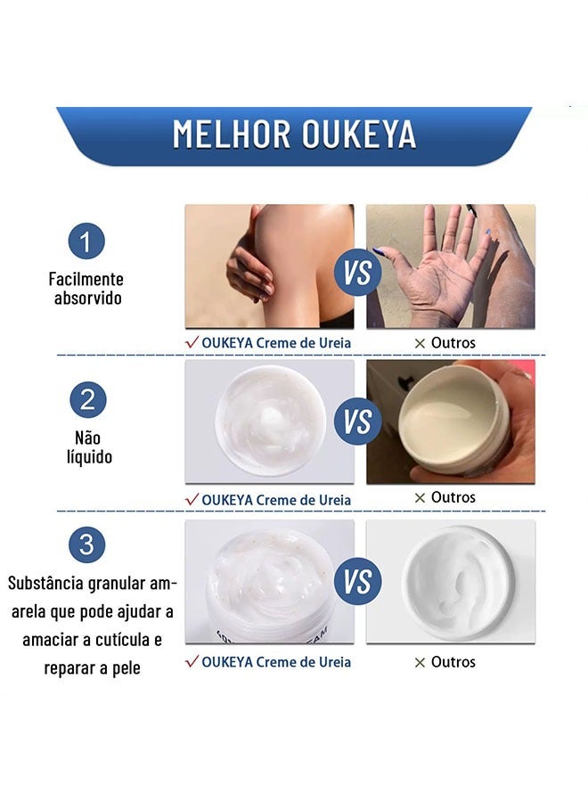 YURHERSU 40٪ كريم اليوريا للكعب الجاف المتشقق أفضل مزيل مسمار للقدمين واليدين يرطب طبيعي يغذي وينعم البشرة الميتة الخشنة المتشققة كريم إصلاح اليدين والقدمين150g - Image 5