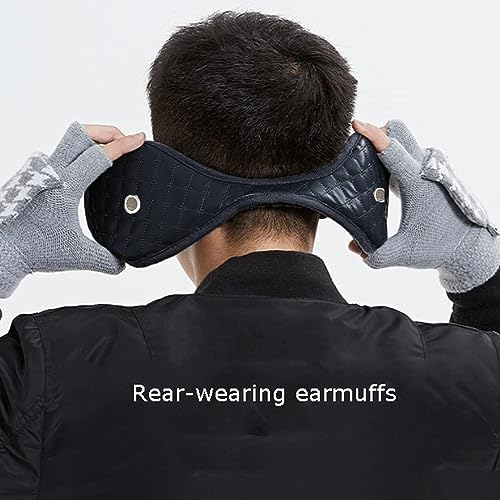 CLOTHERA Black Comfortable Furry Inner & PU Leather Warm Ear Covers with air hole for Men/Women Earmuffs for Winter Cold Protection (1) - Image 3